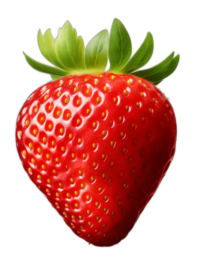 strawberry realistic stock photo, png element, black background