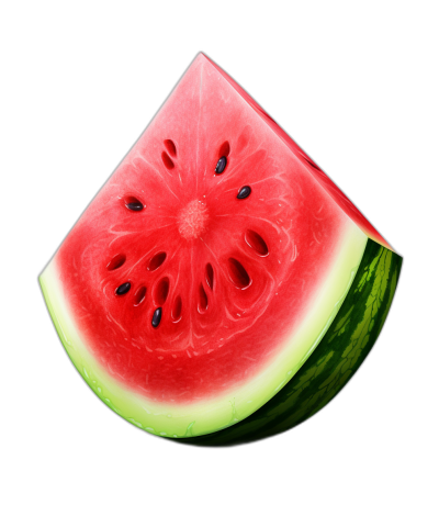 A slice of watermelon, high resolution, isolated on black background, high detail, hyperrealism photography