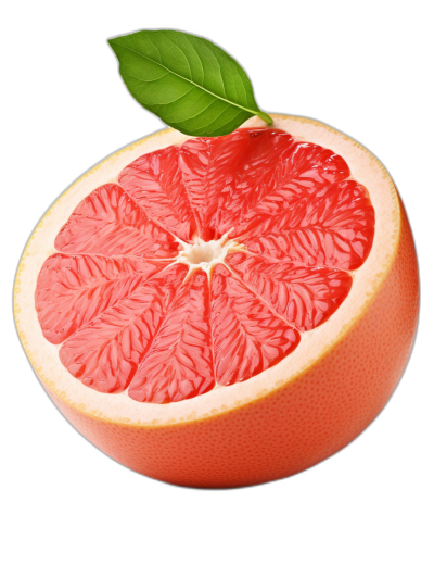 Grapefruit, isolated on black background , high resolution photography, realistic, detailed