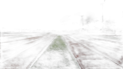 Dark night, high school track and field ground, pitch black sky, camera angle from the grass looking at red running tracks, no lights on in background, low light, realistic, photorealistic,